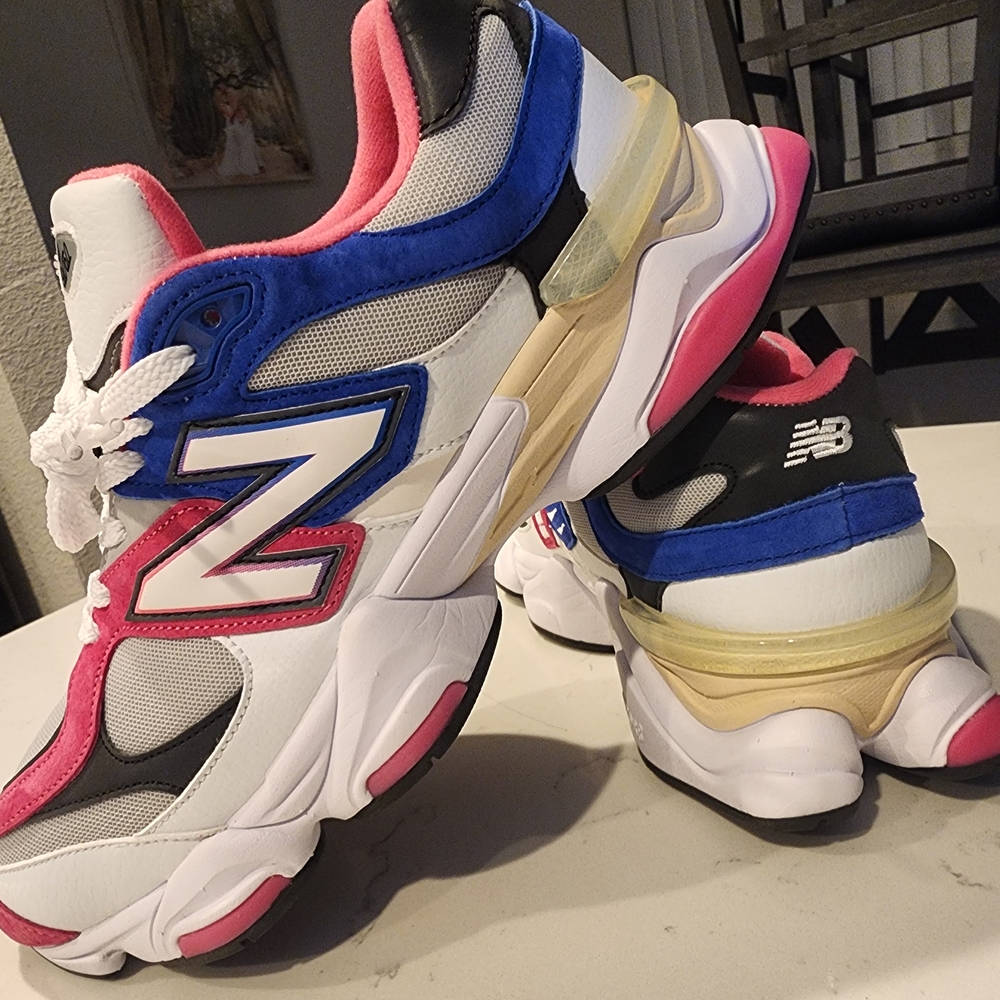 New Balance White and Pink Athletic Shoes
